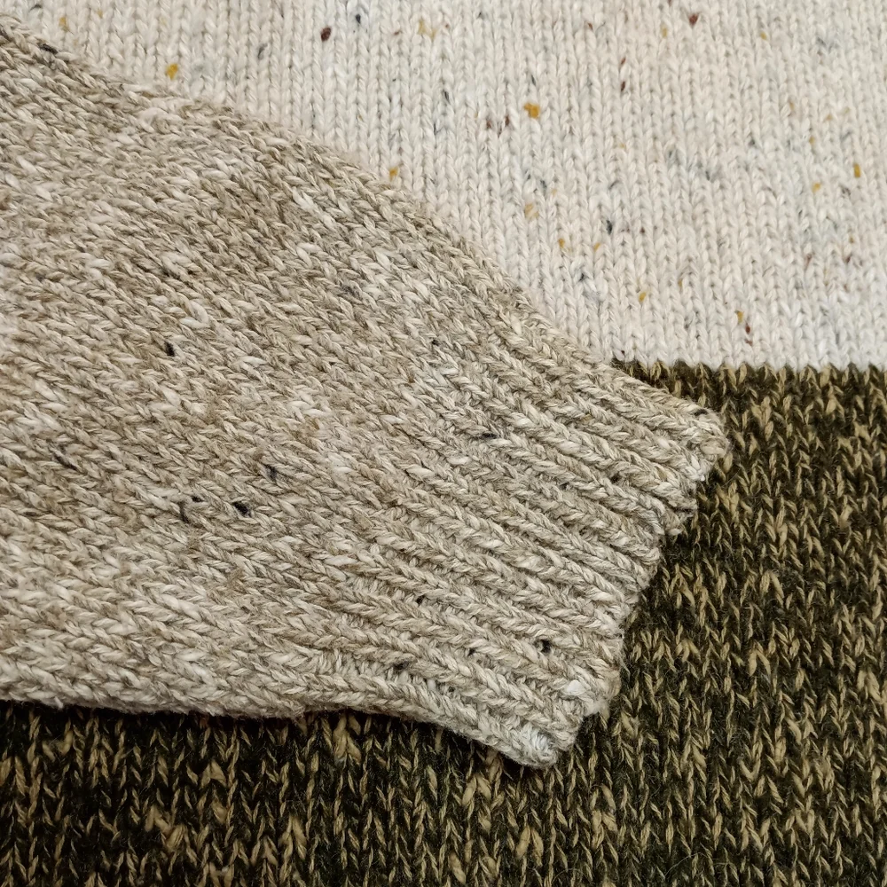 Lizwear Vintage Slub & Marled Yarn Cotton Blend Oversized Turtleneck Sweater
